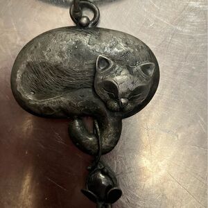 Gothic art cat choker necklace
